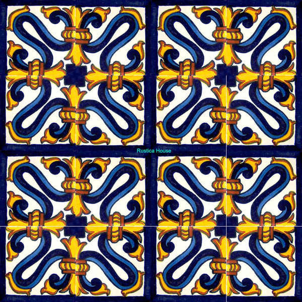 colonial blue yellow talavera tile
