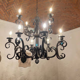 custom black iron chandelier