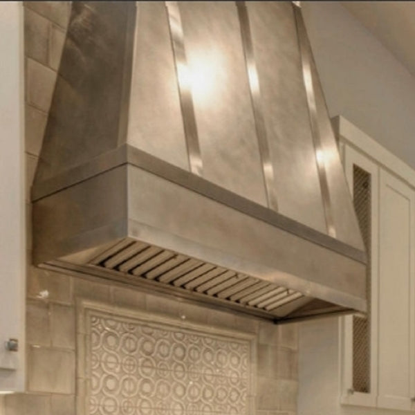 custom hight ceiling kitchen zinc range hood