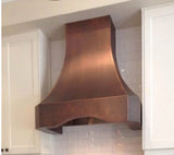 custom copper range hood and kitchen sink