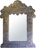 custom made mexican punched tin mirror frame