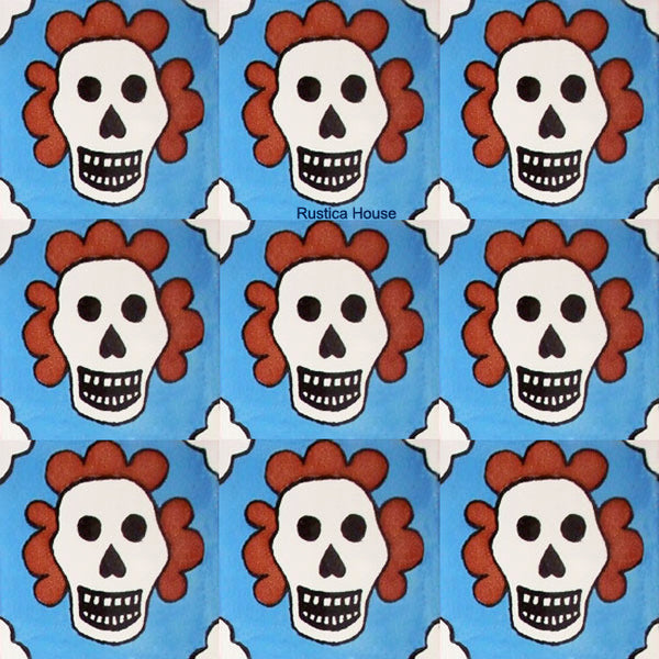 country sky blue terracotta talavera tile