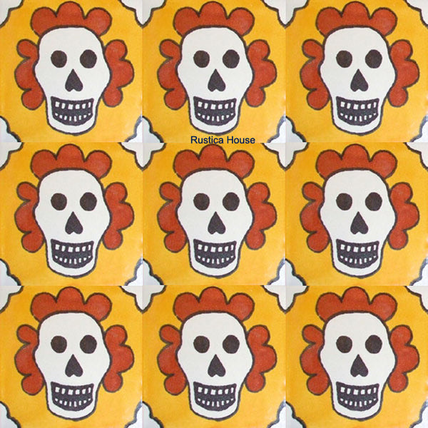 mexican light yellow terracotta talavera tile