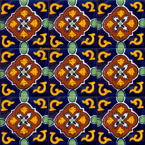 old European terracotta yellow talavera tile