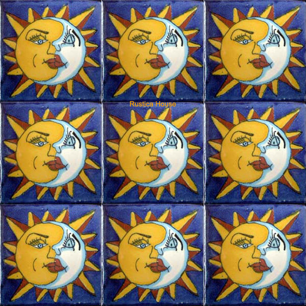 old world yellow white talavera tile