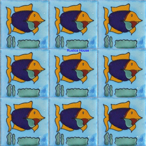 traditional yellow cobalt talavera tile