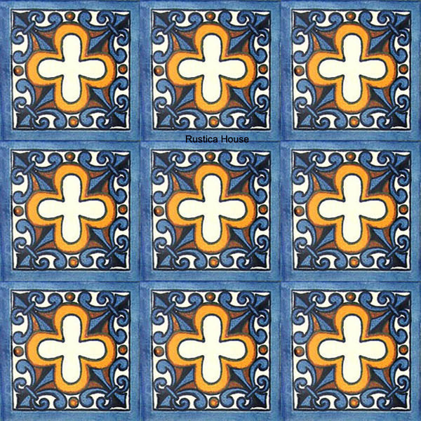 old European yellow talavera tile