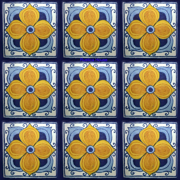 mexican blue talavera tile