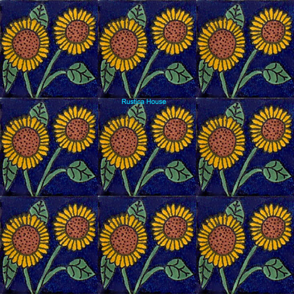 old European yellow green talavera tile