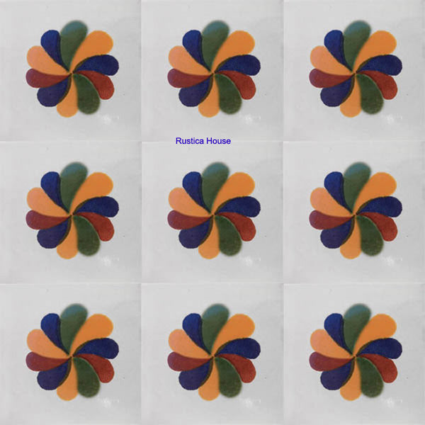 traditional yellow blue talavera tile