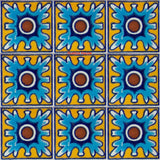 country sky blue yellow talavera tile