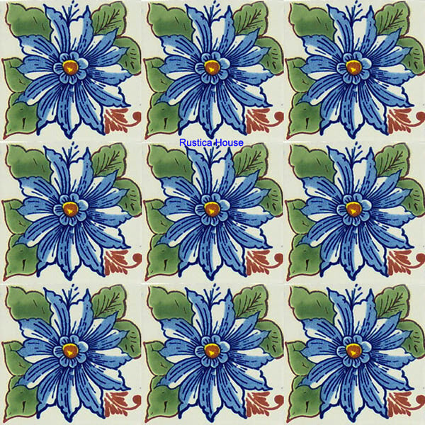 old world light blue green talavera tile
