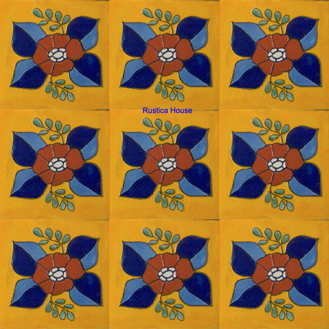 traditional blue terracotta talavera tile