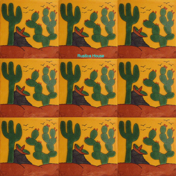 old European green talavera tile