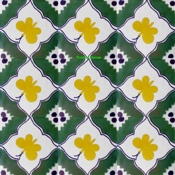 old European yellow talavera tile