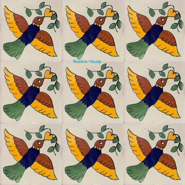 old European yellow white talavera tile