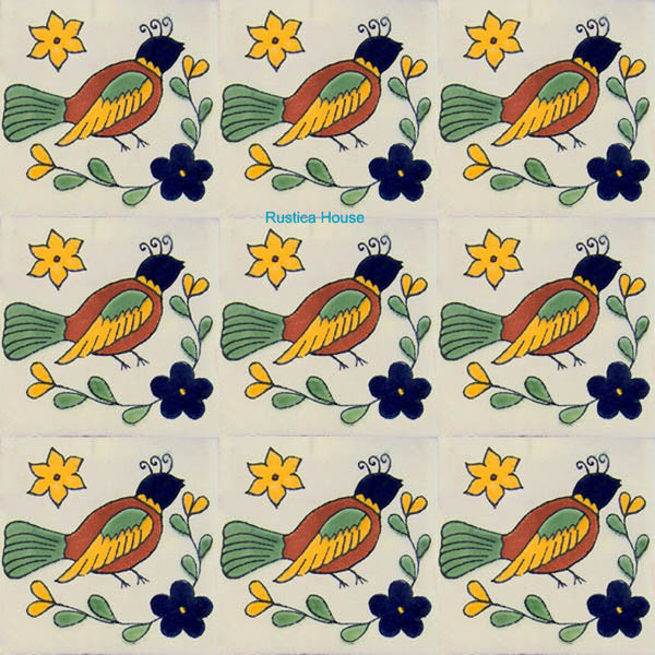 old world green white talavera tile