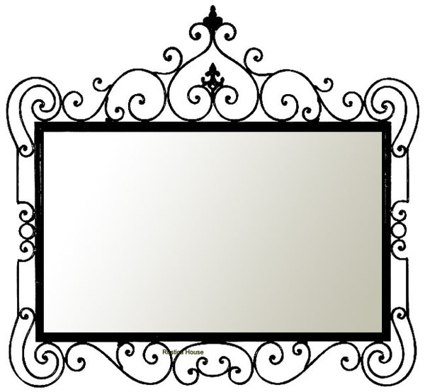 hand crafted iron mirror