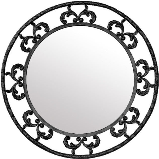french style iron mirror round