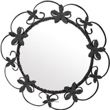 round wrough iron mirror