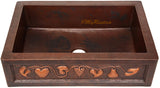 custom made country copper kitchen apron sink