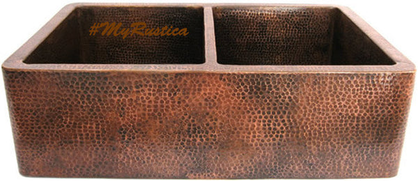 custom hammered modern copper kitchen apron sink