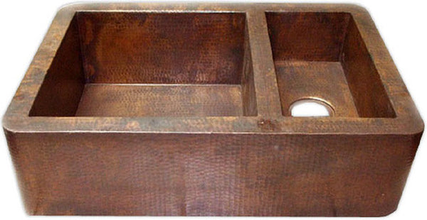 custom hammered mexican copper kitchen apron sink