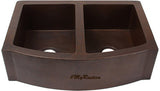custom hammered contemporary copper kitchen apron sink