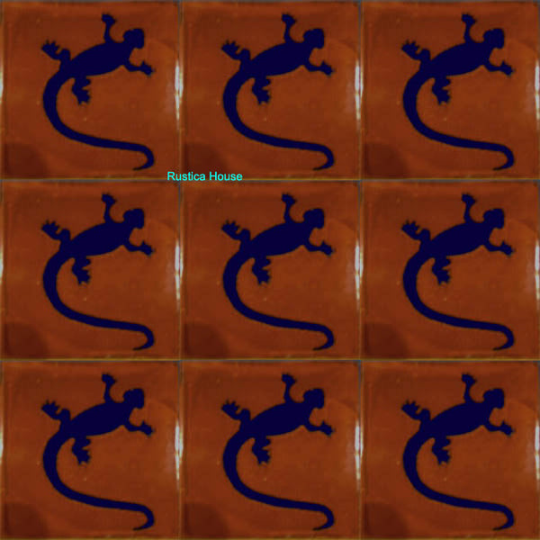 country dark blue talavera tile