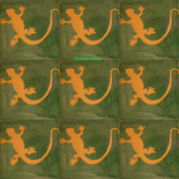 old European yellow talavera tile