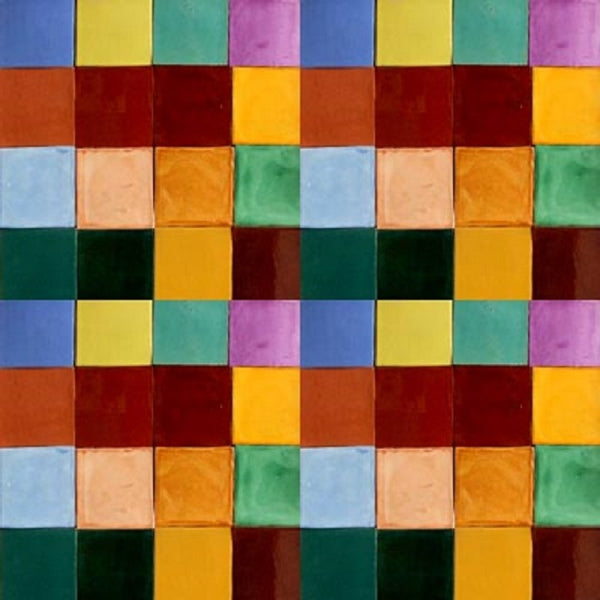 mexican hand painted solid color tiles