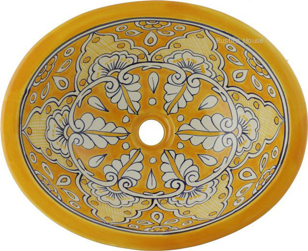 Southeastern white talavera bathroom sink