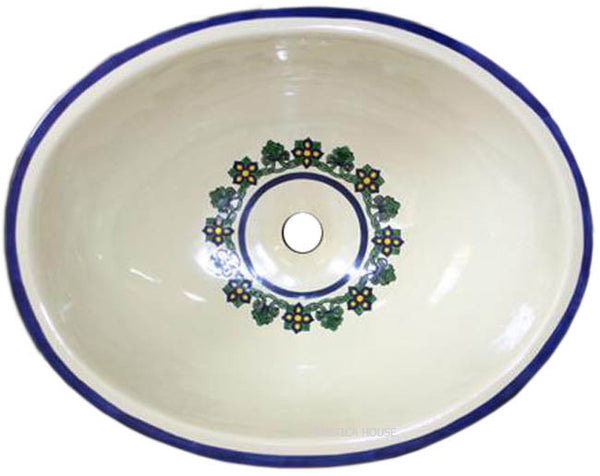 French green blue talavera bathroom sink