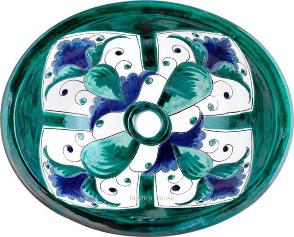 green talavera bathroom sink