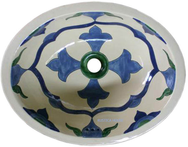 Southern blue talavera bathroom sink