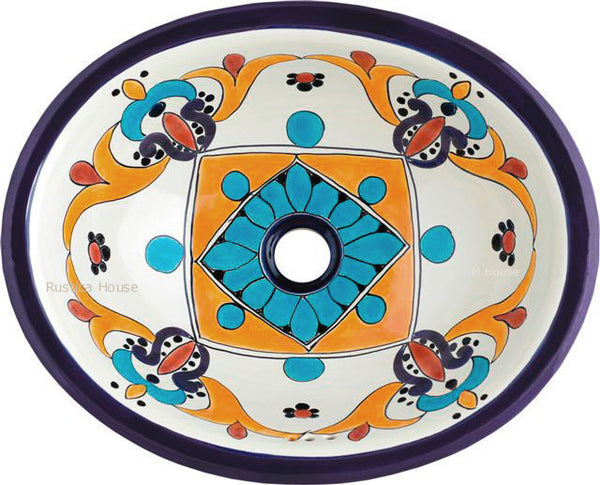 blue yellow talavera bathroom sink