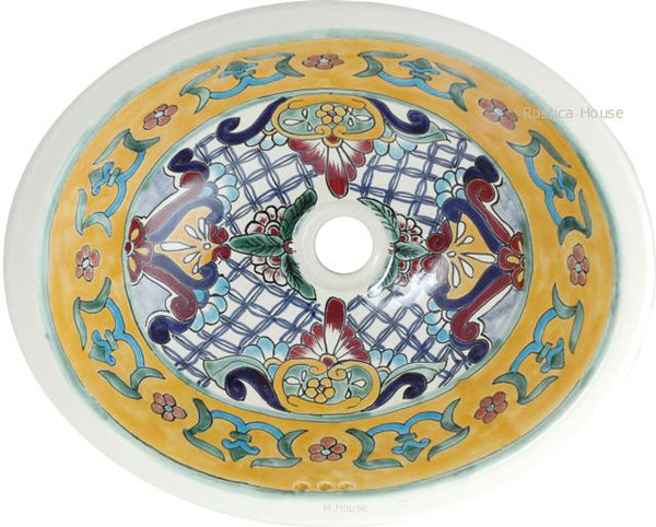 contemporary talavera bathroom sink