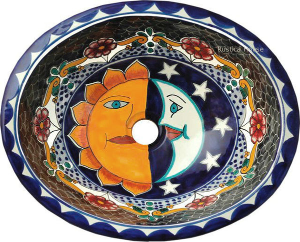 traditional cobalt talavera bathroom sink