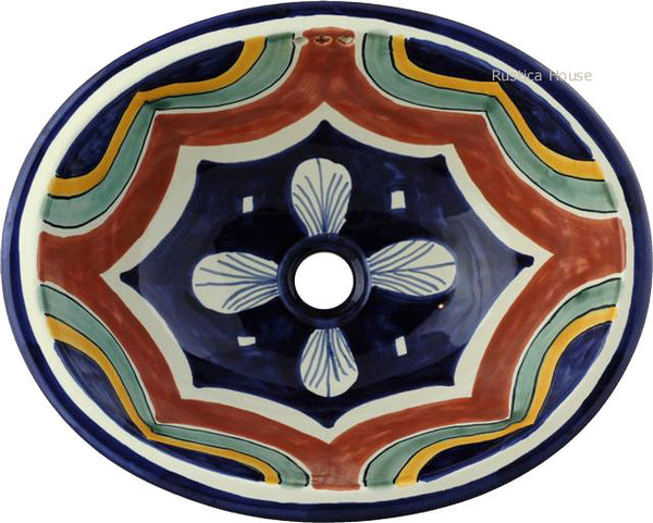 country cobalt green talavera bathroom sink