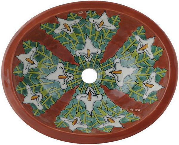 mexican green white talavera bathroom sink