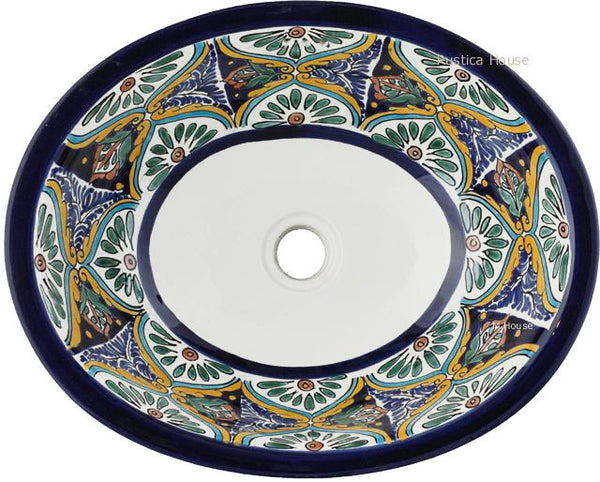 colonial green blue talavera bathroom sink