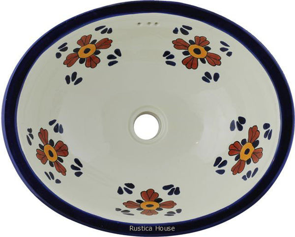 country terra cotta talavera bathroom sink