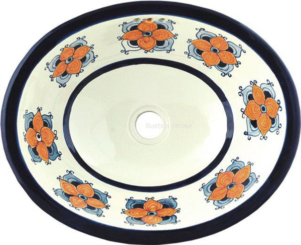 rustic yellow blue talavera bathroom sink