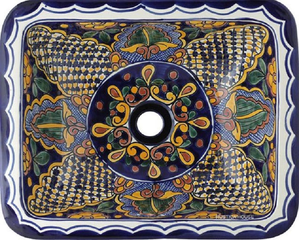 cobalt rectangular talavera sink