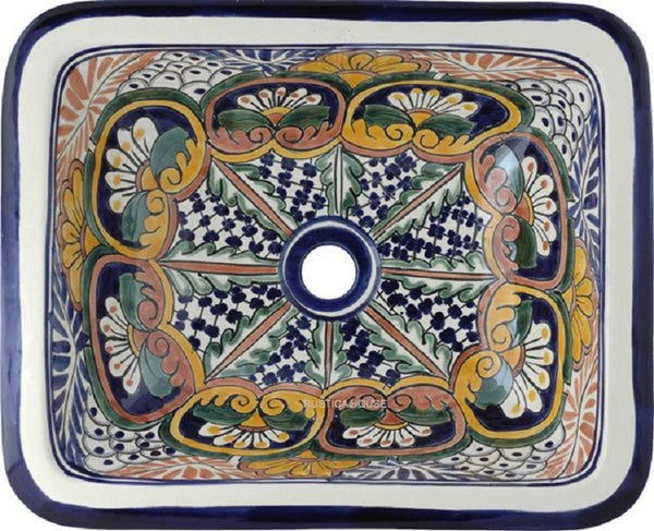 terra cotta rectangular talavera sink