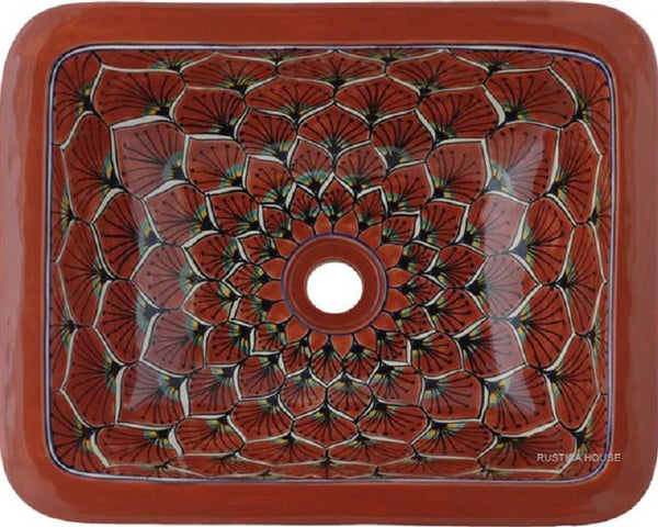 rustic rectangular talavera sink