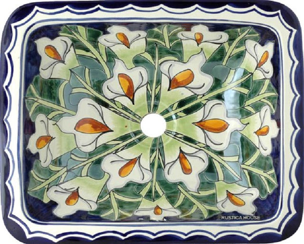 contemporary rectangular talavera sink