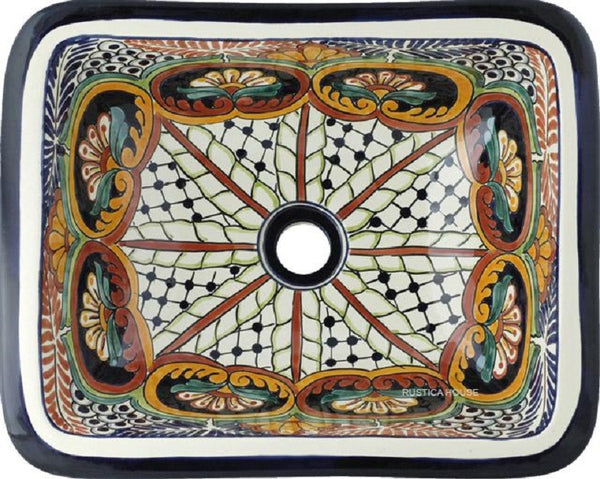 country rectangular talavera sink