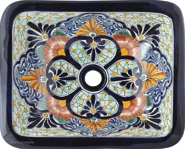 mexican rectangular talavera sink