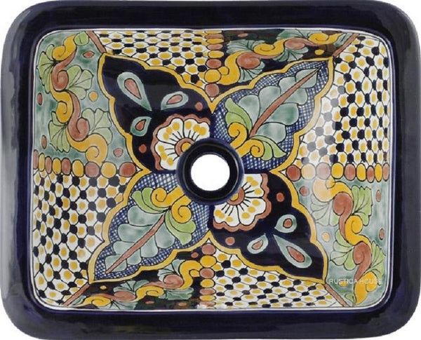 old world rectangular talavera sink